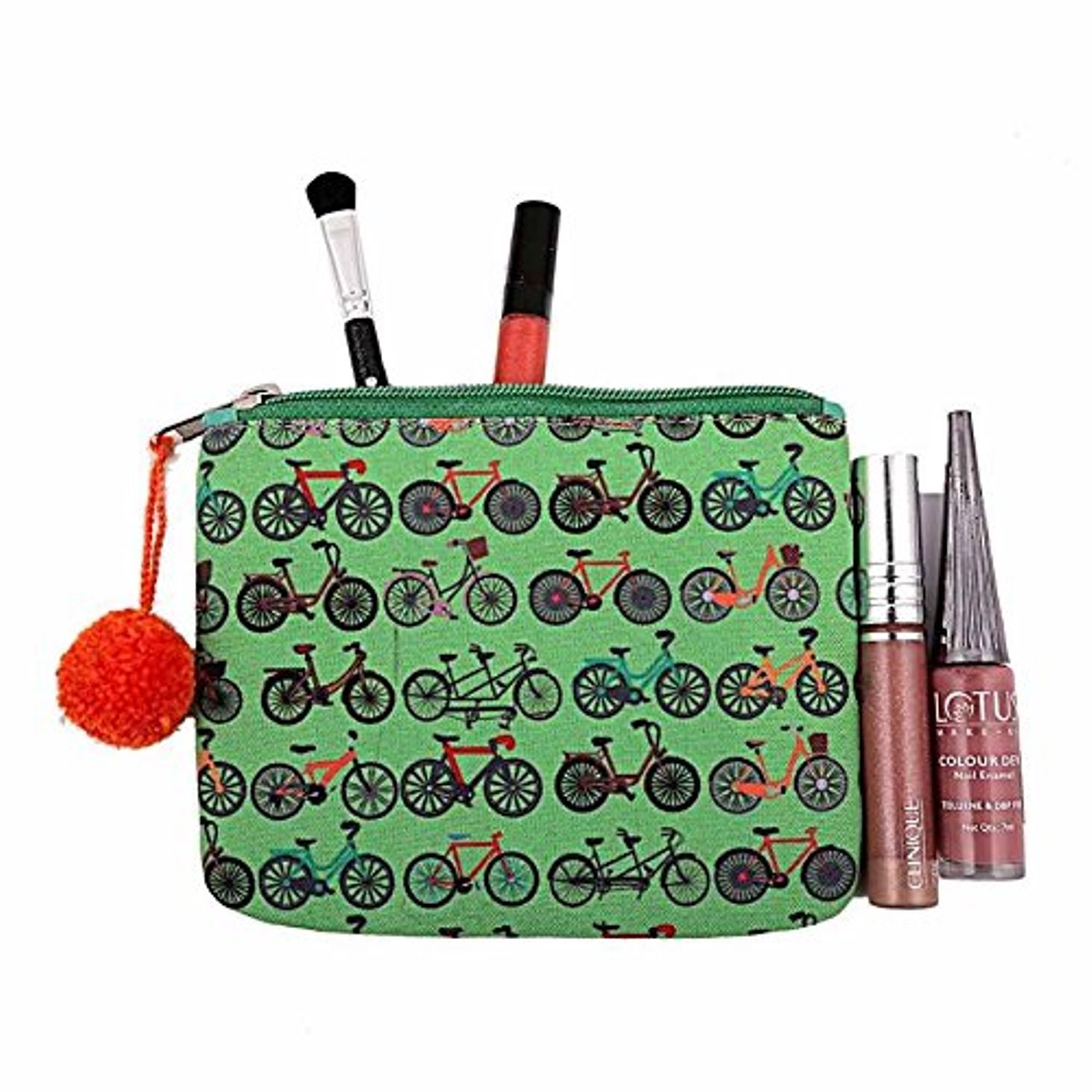 the crazy me cycle pattern makeup/coin pouch 15 by 12 cm (small)