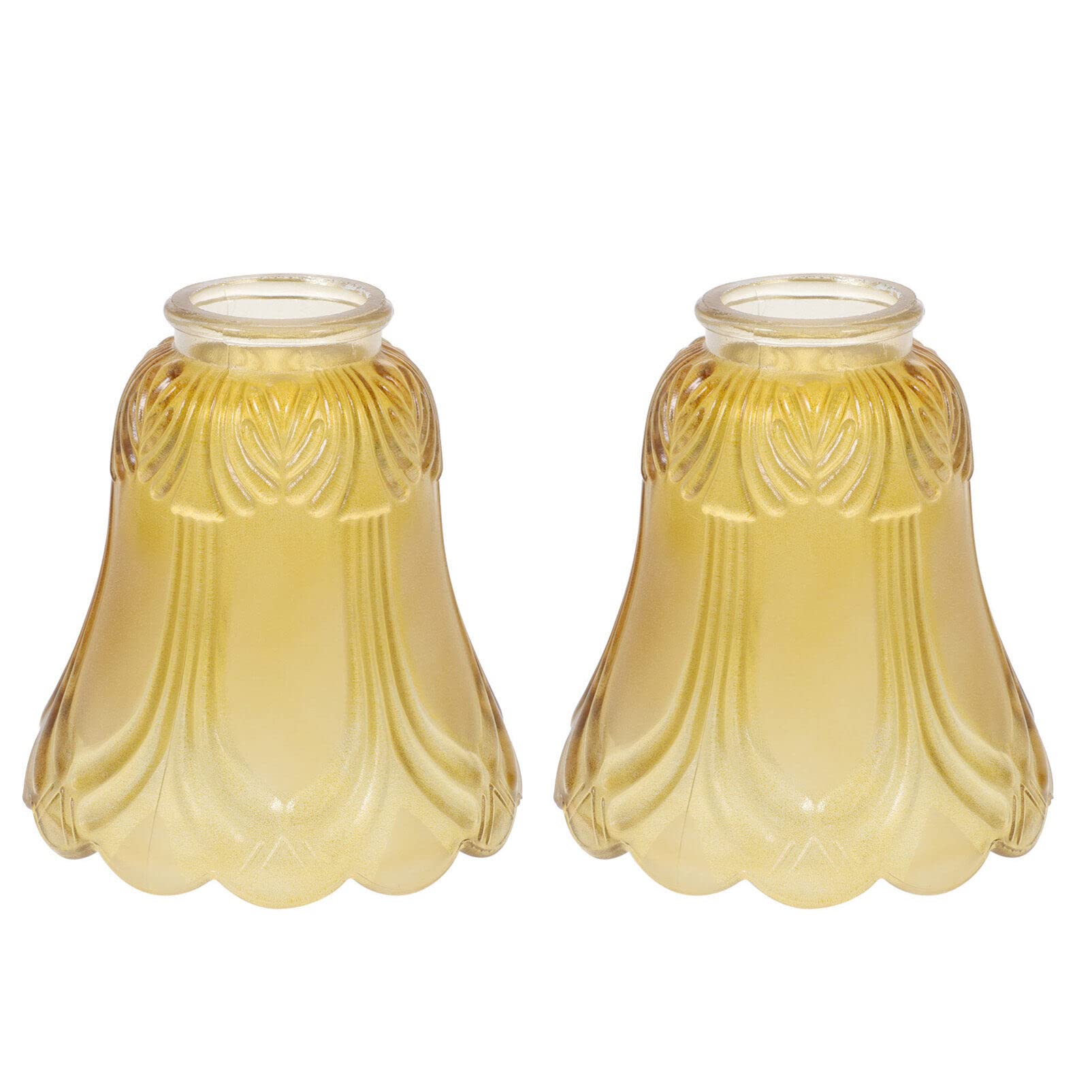OSALADI 2Pcs Replacement Glass Shade Bell Shape Replacement Shade Transparent Glass Lampshade Pendant Lamp Shade Desk Lamp Cover, Light Brown, 12.5X12.5X13CM (15P33OY5NJ16Q)