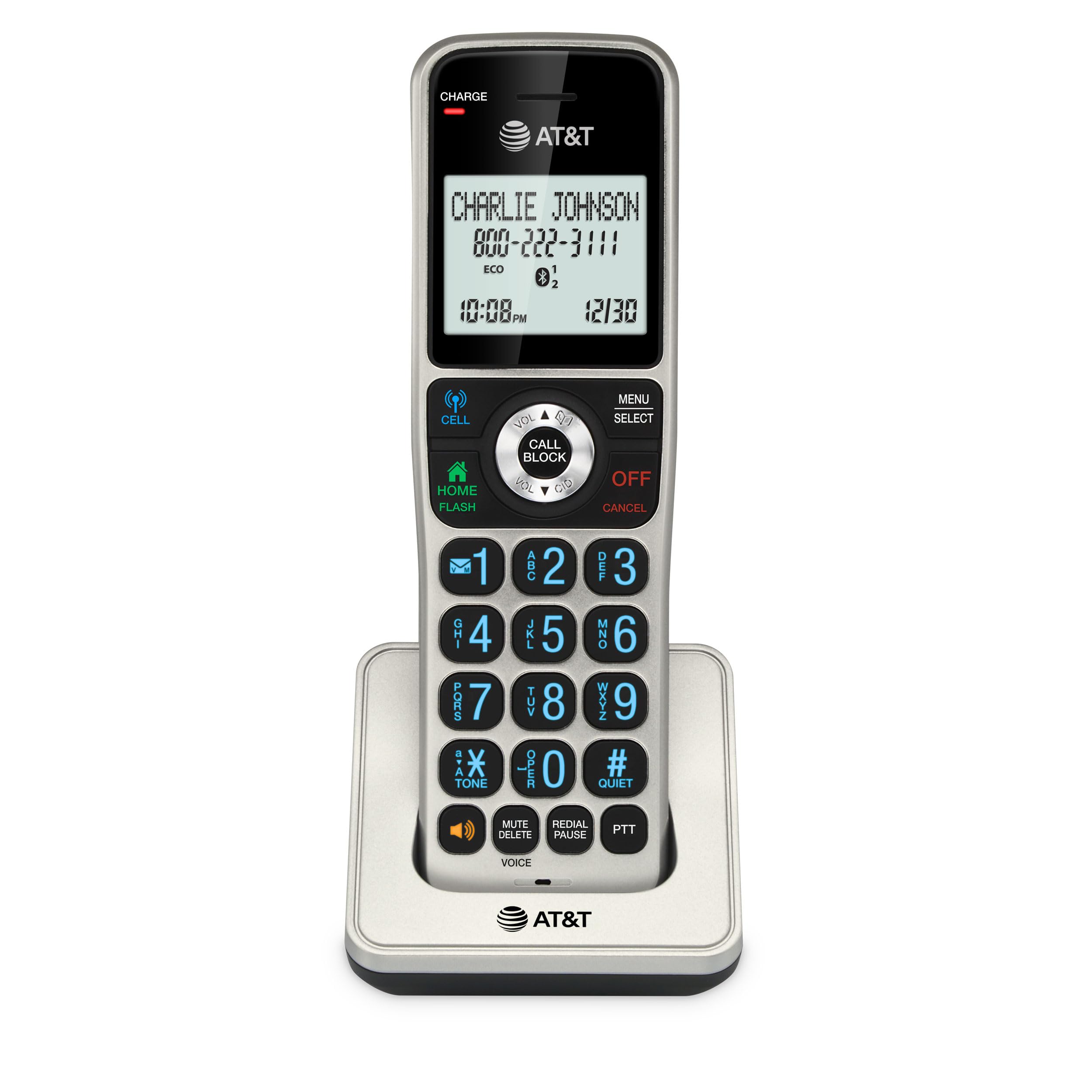 AT&T BL3107-3 3-Handset DECT 6.0 Cordless Home Phone with Bluetooth, Answering System, Smart Call Blocker, Extended Range, 2