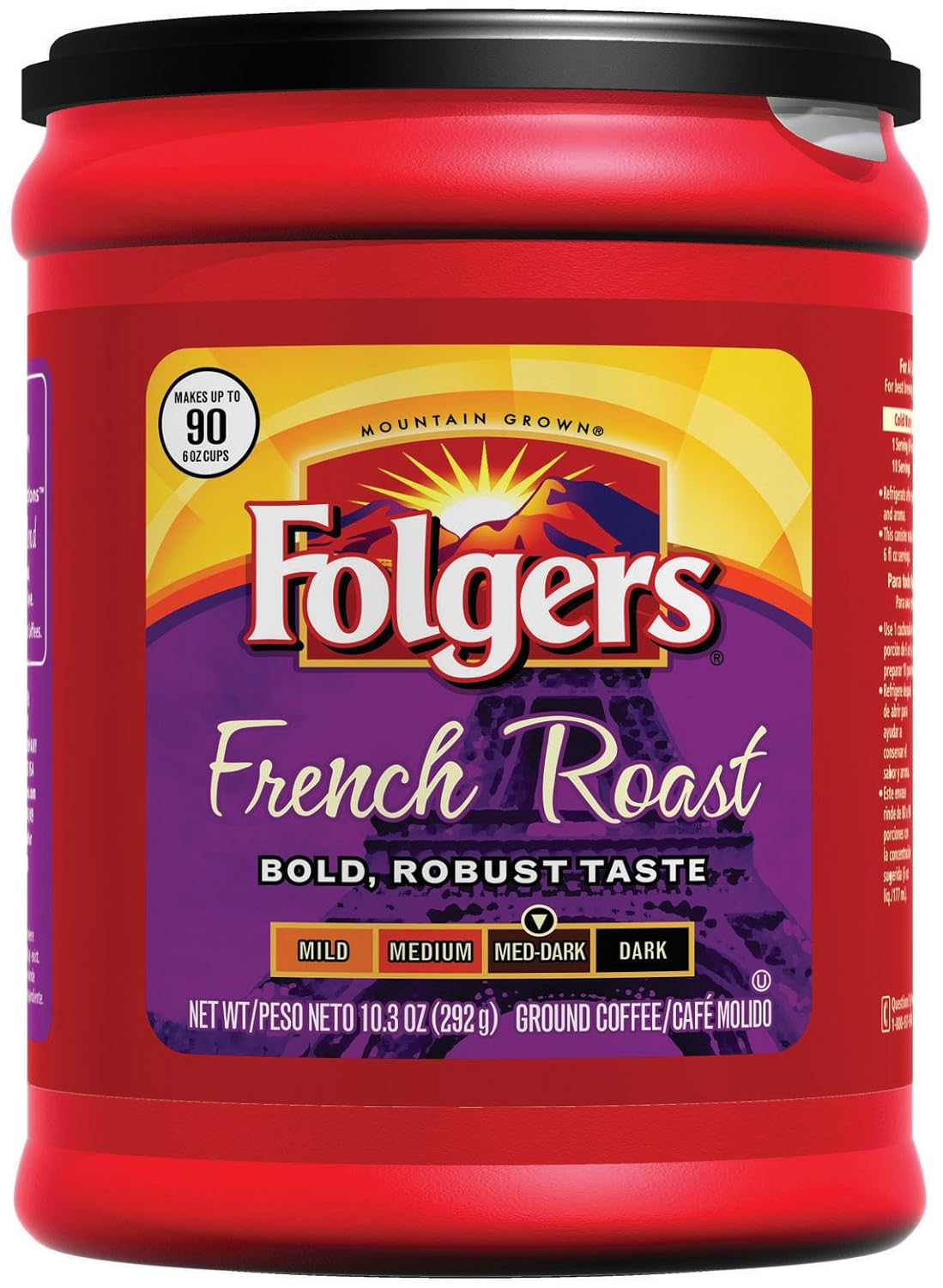Folgers med-Dark ground coffee french roast (025500003979)