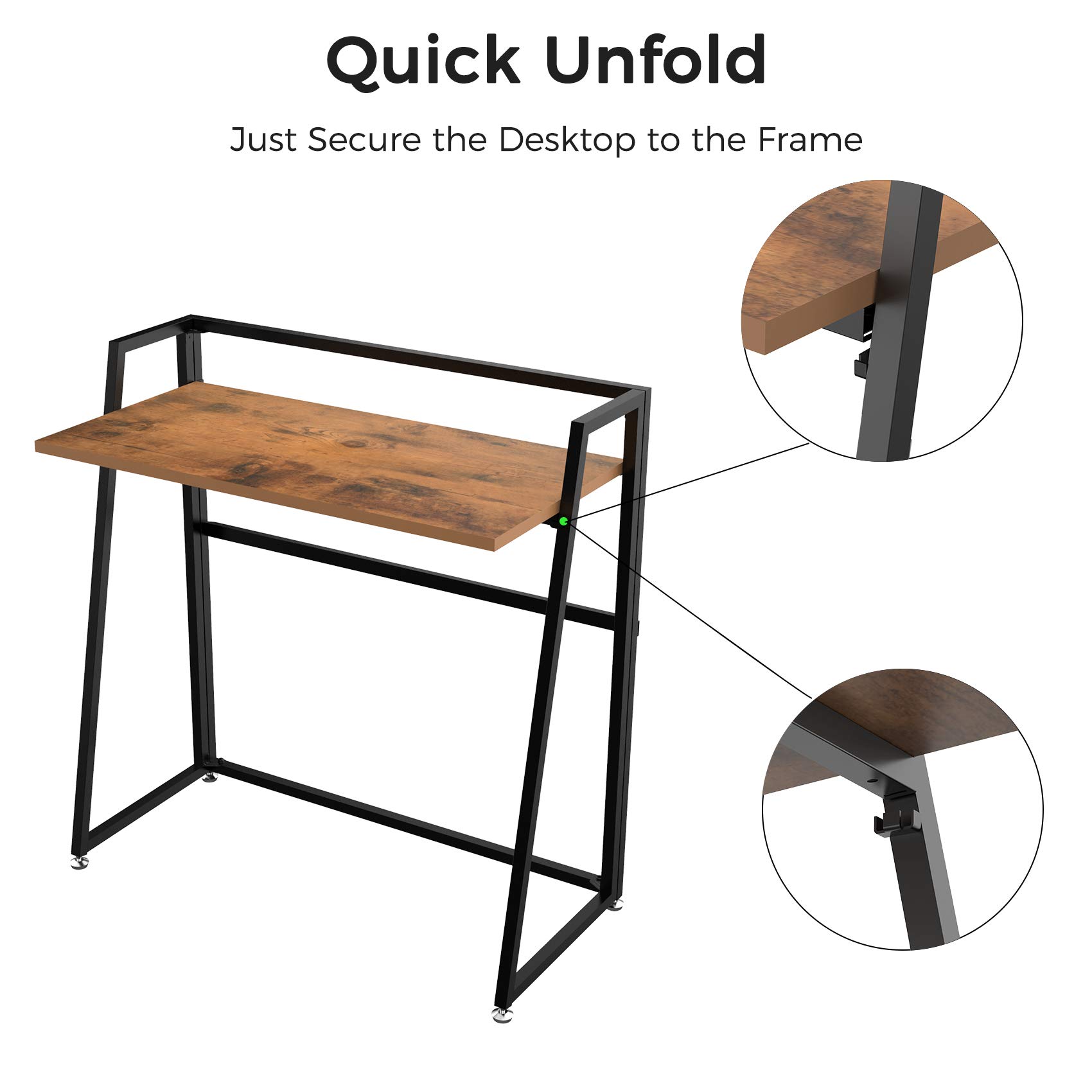 EUREKA ERGONOMIC Modern Folding Computer Desk Teen Student Dorm Study ...