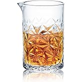 KITESSENSU Cocktail Mmixing Glass 24oz 710ml - Crystal Bartender Accessories Glass Beaker to Mix & Stir Cocktails - Thick and