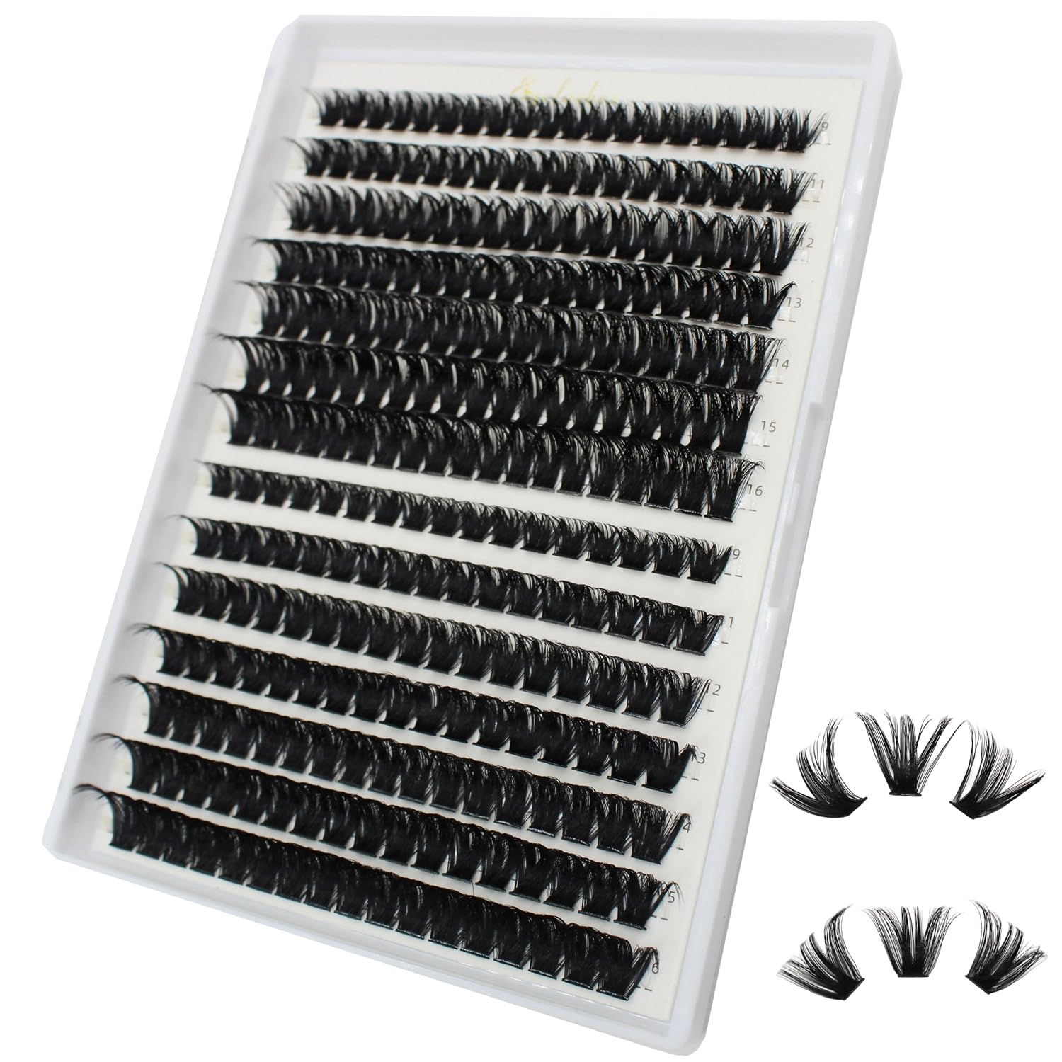 Bransfy 252pcs 80D+100D Thick Volume Eyelashes Clusters Natural Eyelash Extensions Russian D Curl Individual Eyelash Cluster Makeup Tools Lashes(80D+100D-0.07D 9-16mm)