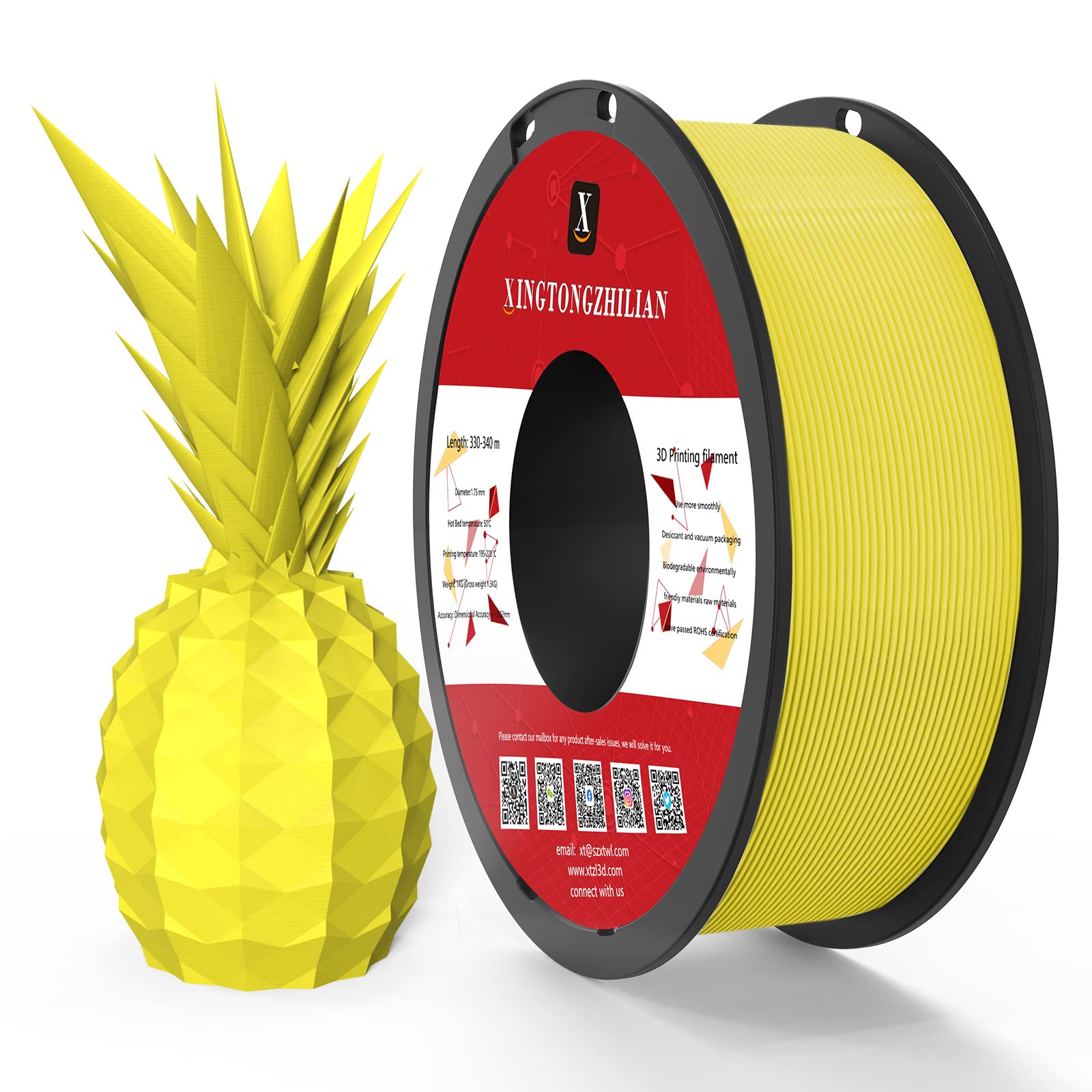 PETG+ Filament 1.75mm, PETG+ 3D Printer Filament, Dimensional Accuracy +/- 0.02mm,3D Printing Filament for 3D Printers, 1Kg/ 1Spool Yellow