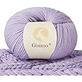 GISIMO 100% Merino Wool Yarn, 6-Ply Luxurious and Soft Yarn for Hand Knitting & Crocheting, 1.76 OZ/50g, 127 yds/116 Meters (Purple, 1 Ball)