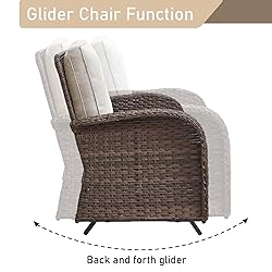 HUMMUH Patio Furniture 7-Piece PE Wicker Outdoor