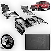 Original Floor Mats & Trunk Mat for 2019-2025 2026 Mercedes-Benz G Class/G550/G580/AMG G63 SUV Accessories - Custom Fit All Weather TPE Floor Liners 1st & 2nd Row & Trunk Mat, Black