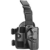 M&P 9 Drop Leg Holster, Level II Retention Index Finger Release, Fit S&W M&P 9MM/.40 M2.0 (Full Size 4.25'' / Compact 4''), SD9 VE, SD40 VE, Tactical Thigh Holster, Toolless Adjustment