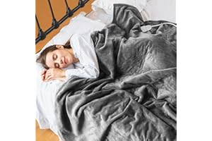 Mlivrom Heated Throw Blanket with 1-9 hrs Timer Auto-Off & 8 Heating Levels,Flannel Electric Blanket Throw ETL Certification,Machine Washable Full Body Warming Blankets