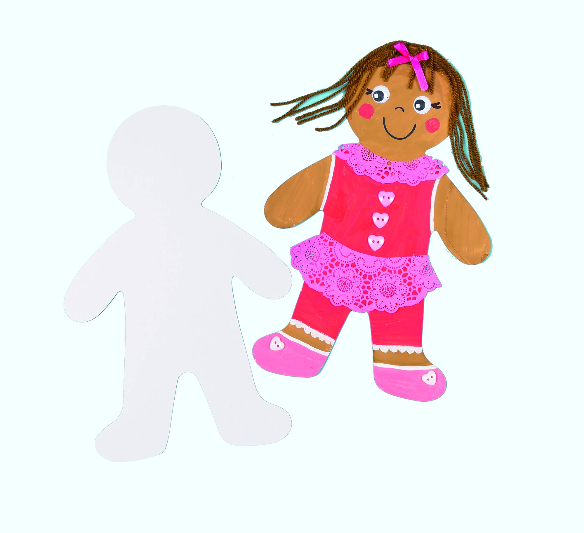 Baker Ross EK526 Large Person Card Shapes (Pack of 12) For Kids To Decorate, Arts and Crafts, White, 30cm