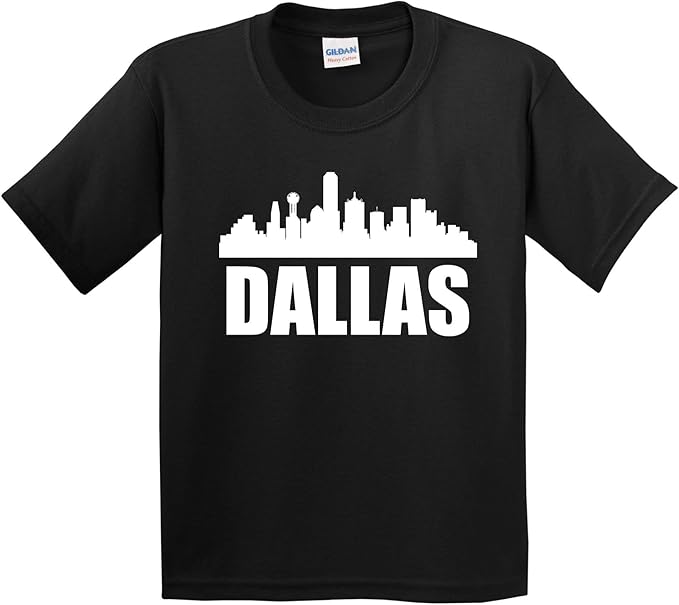 Skyline of Dallas TX Kids TShirt Clothing