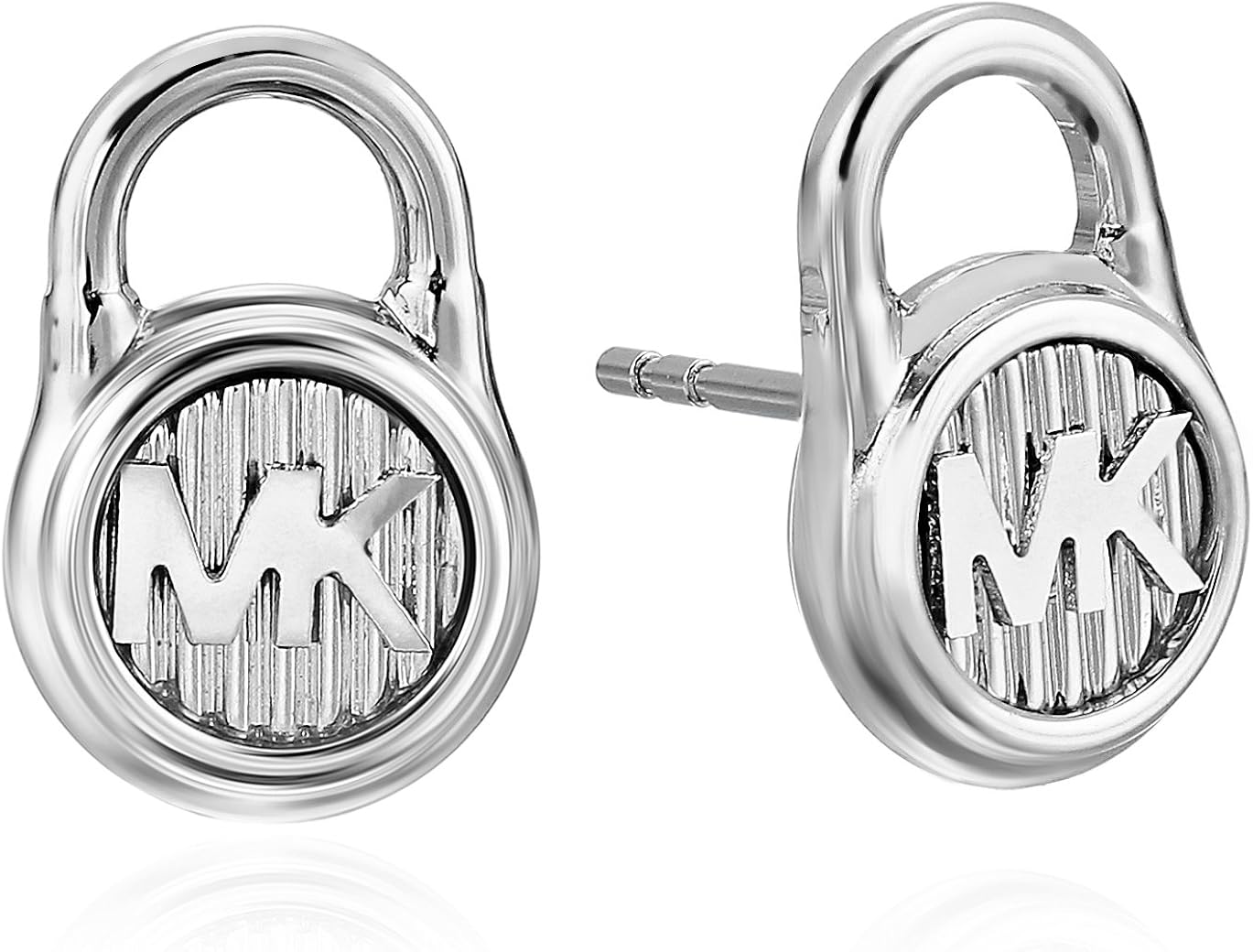 michael kors silver padlock earrings