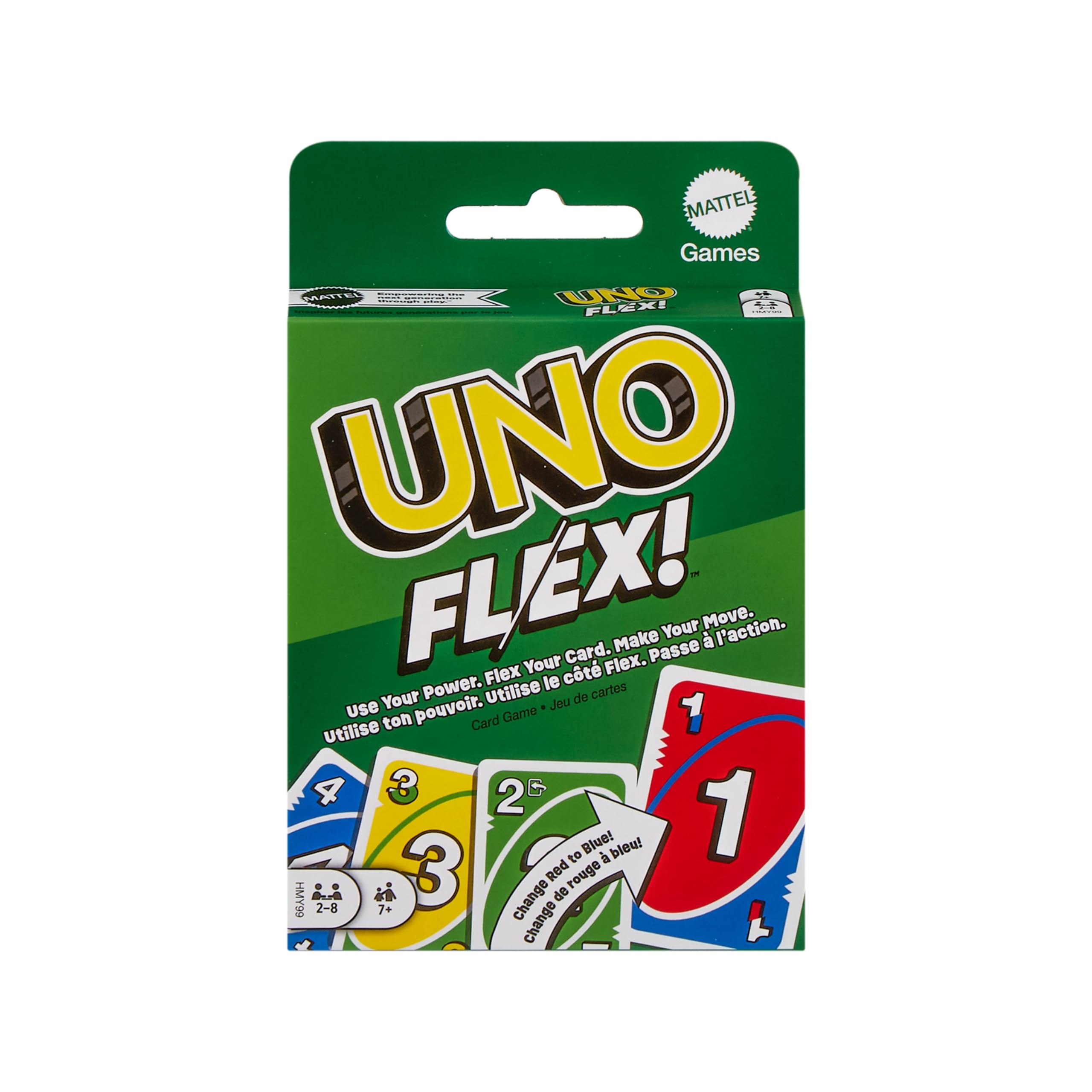 Mattel Games UNO Flex, UNO Kartenspiel für die Familie, mehr Abwechslung durch Powerkarten, Perfekt als Kinderspiel, Reisespiel oder Spiel für Erwachsene, für 2-10 Spieler, ab 7 Jahren, HMY99