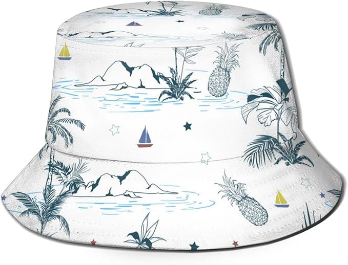 htrewtregre Maui Hawaiian Pattern Men's Women's Fisherman Hats Fishing