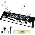 61 key keyboard Piano, Portable Electronic Digital Piano, Built In Dual Speakers, External Microphone, Power Plug, Rich Teaching Content, Multi-Functional Electronic Piano Suitable For Beginners