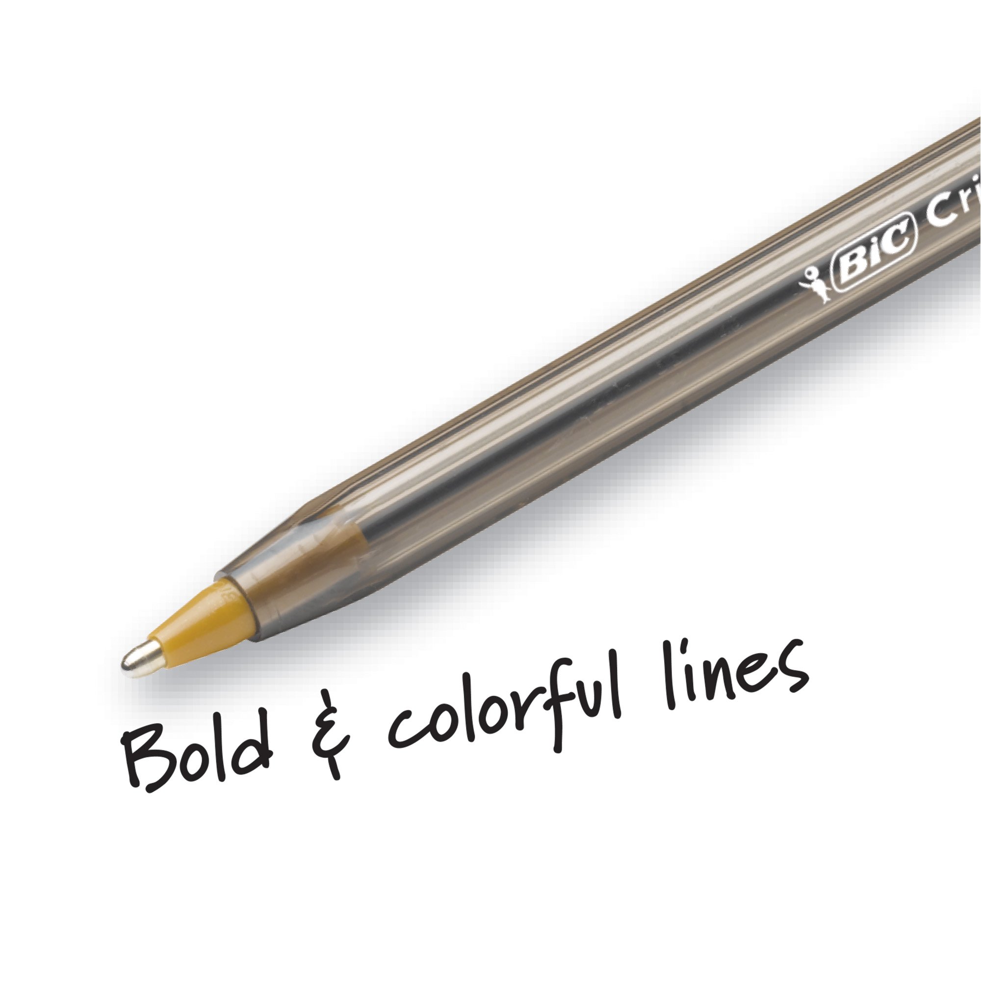 BIC Cristal Xtra Bold Ballpoint Pens, Bold Point (1.6mm) For Vivid And Dramatic Lines, Assorted Colors, 24-Count Pack, Perfect Ink Pens