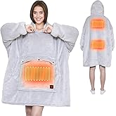 FirstE Wearable Heated Blanket Hoodie, Portable USB Heated Hoodie Blanket, Comfy Electric Wearable Hooded Sweatshirt for Women Adults Outdoor Indoor Warm,Large Pocket,3 Heating Levels,3h Auto Shut-off