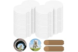 PHEPETROLL 100 PCS Sublimation Car Coasters Blanks Ceramic Tiles, 2.6 in Ceramic Car Coasters with Finger Notch for Easy Removal 100 Cork Sticker Back, Round Coaster Sublimation for Heat Transfer DIY Painting