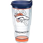 Tervis Made in USA Double Walled NFL Denver Broncos Insulated Tumbler Cup Keeps Drinks Cold & Hot, 24oz, Tradition