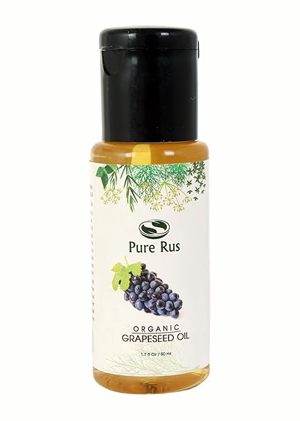 Pure Rus Cold Pressed Organic Grapeseed Oil for Hair Skin and Beard Growth, 50ml