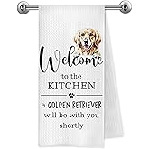 Trenstise Golden Retriever Dog Kitchen Towels, Gifts for Golden Retriever Lovers, Dog Lover Mom Dad Owner Gifts Decorative Dish Tea Hand Towels for Kitchen, 16x24 Inch