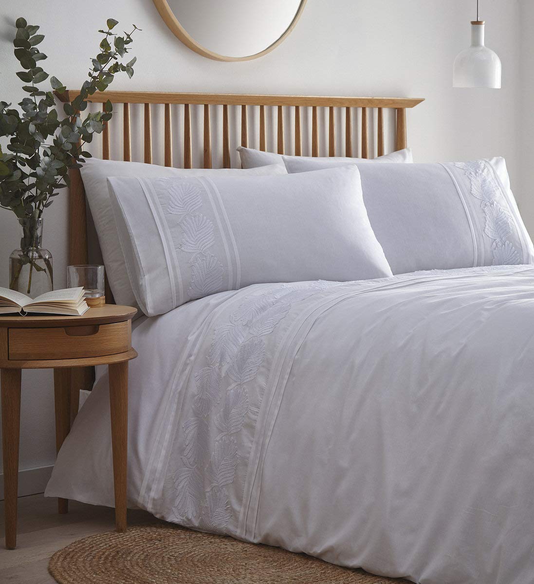 Portfolio Bedding Fairmont Feather Textured Duvet Cover Set White Super King
