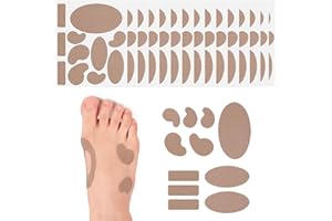 Klyranix Moleskin for Blisters with Adhesive, 15 Sheets Mole Skin Tape with 11 Shapes 165 Pieces, Moleskin for Feet, Shoes, Toes, Heels, Calluses