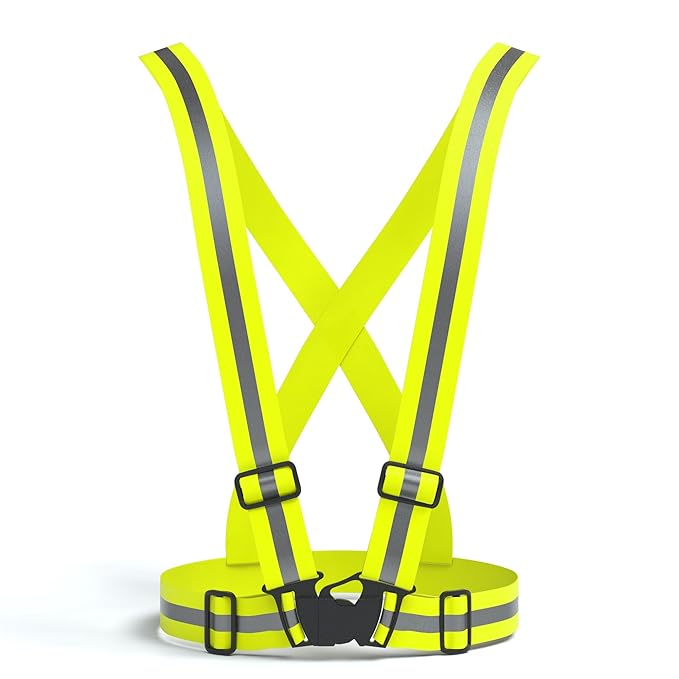 EAZY CASE Gurt Reflektorweste, durchgehende, elastische Reflektorsteifen, flexibel einstellbar I Warnweste mit Reflektoren I 