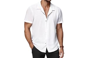 HMIYA Mens Shirt Cotton Linen Short Sleeve Hawaiian Dress Casual Beach Shirt S-3XL 2026 New