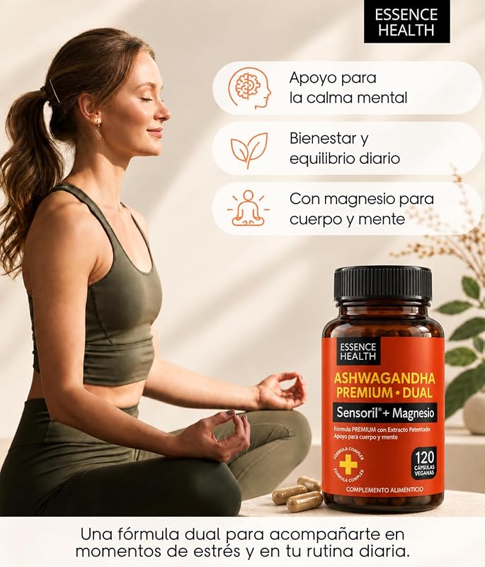 Ashwagandha Sensoril | Equivalente a 6250mg | Con Magnesio | 120 Cáps