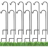 Ashman Shepherd's Hooks 35 Inch (12 Pack), Black, Made of Premium Metal for Hanging Solar Lights, Bird Feeders, Mason Jars, Christmas Lights, Lanterns, Garden Stakes and Wedding Décor.