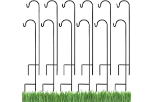 ASHMANONLINE Ashman Shepherd's Hooks 35 Inch (12 Pack), Black, Made of Premium Metal for Hanging Solar Lights, Bird Feeders, Mason Jars, Christmas Lights, Lanterns, Garden Stakes and Wedding Décor.