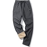 Gihuo Men Sweatpants Sherpa Fleece Lined Sweatpants Winter Thermal Active Outdoor Sports Track Jogger Pants