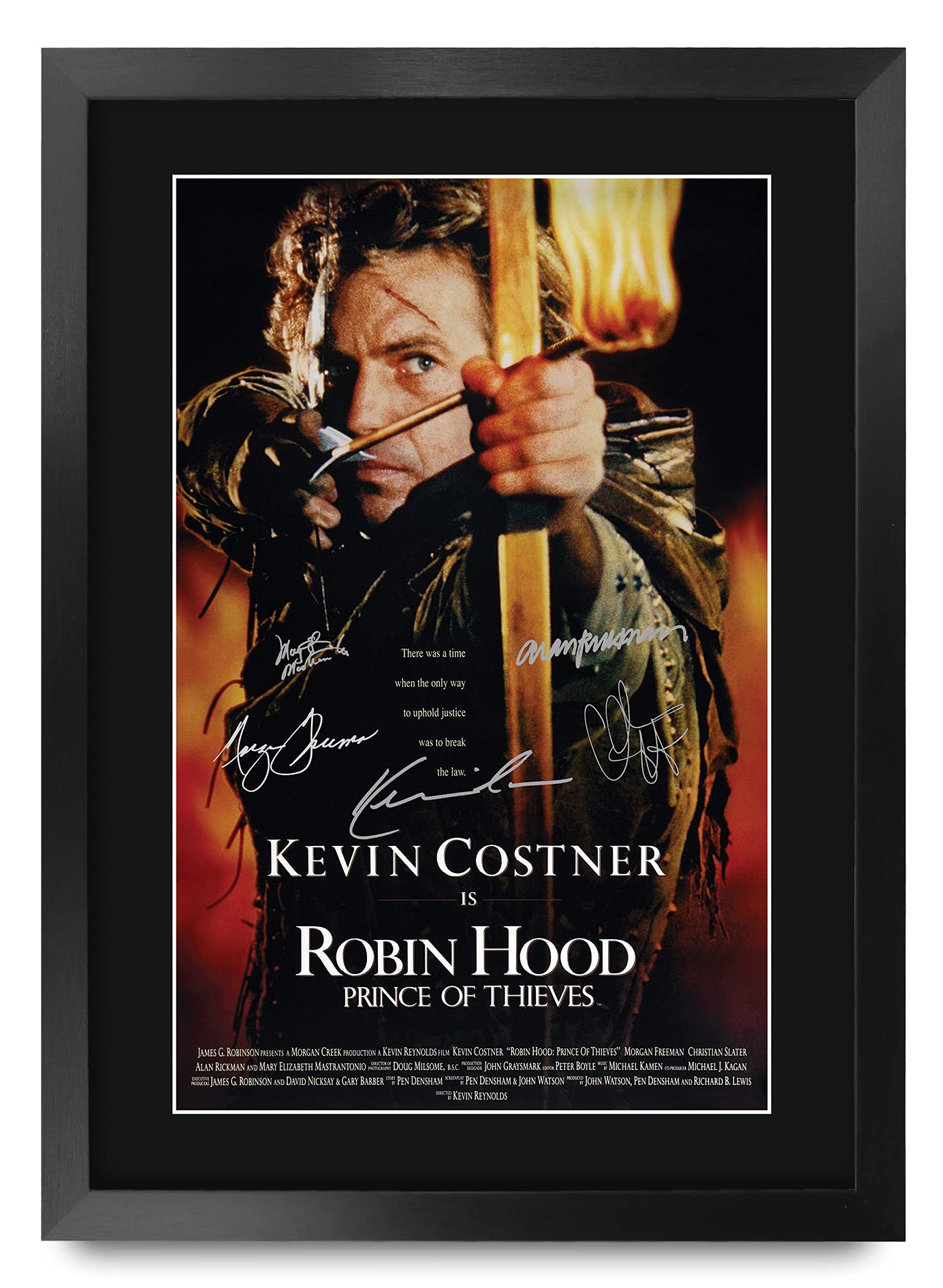 HWC Trading FR A3 Robin Hood Kevin Costner Gifts Printed Poster Signed Autograph Picture for Movie Memorabilia Fans - A3 Framed