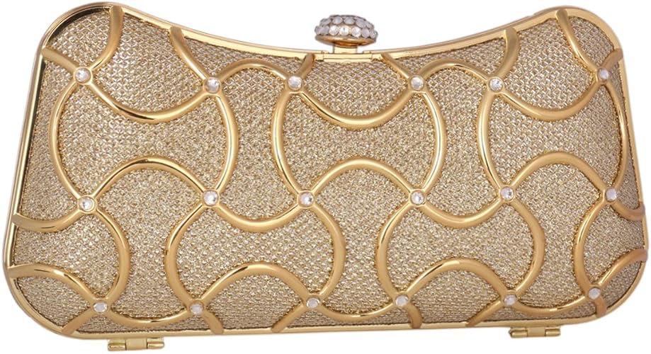 Amazon Adoptfade パーティーバッグ クラッチ レディース 結婚式 謝恩会 卒業式 高級感 ショルダーバッグ 財布やスマホも入る ゴールド Adoptfade パーティーバッグ