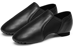 STELLE Leather Jazz Shoes for Girls and Boys Slip-On Dance Shoes (Toddler/Little Kid/Big Kid)
