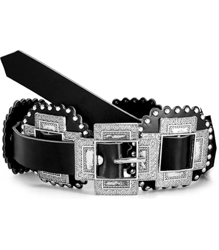 2389 Women\'s High Low Waist Big Rectangular Buckle Boho Concho Fashion s-l400.jpg main image 3