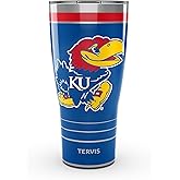 Tervis Traveler Kansas Jayhawks - MVP Triple Insulated Tumbler Travel Cup Keeps Drinks Cold & Hot, 30oz, Stainless Steel