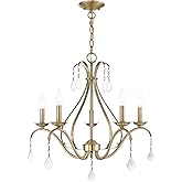 Livex Lighting 40845-01 Caternia Collection, 5 Light Chandelier, Antique Brass Finish