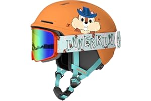 InnerKing Kids Ski Helmet and Goggles, Lightweight Boys Ski Helmet, Reinforced PC Shell & Shock-Absorbing EPS Foam & Soft Lining, Girls Snowboard Helmet 10 Vents, Snow Sport Helmets for Teens