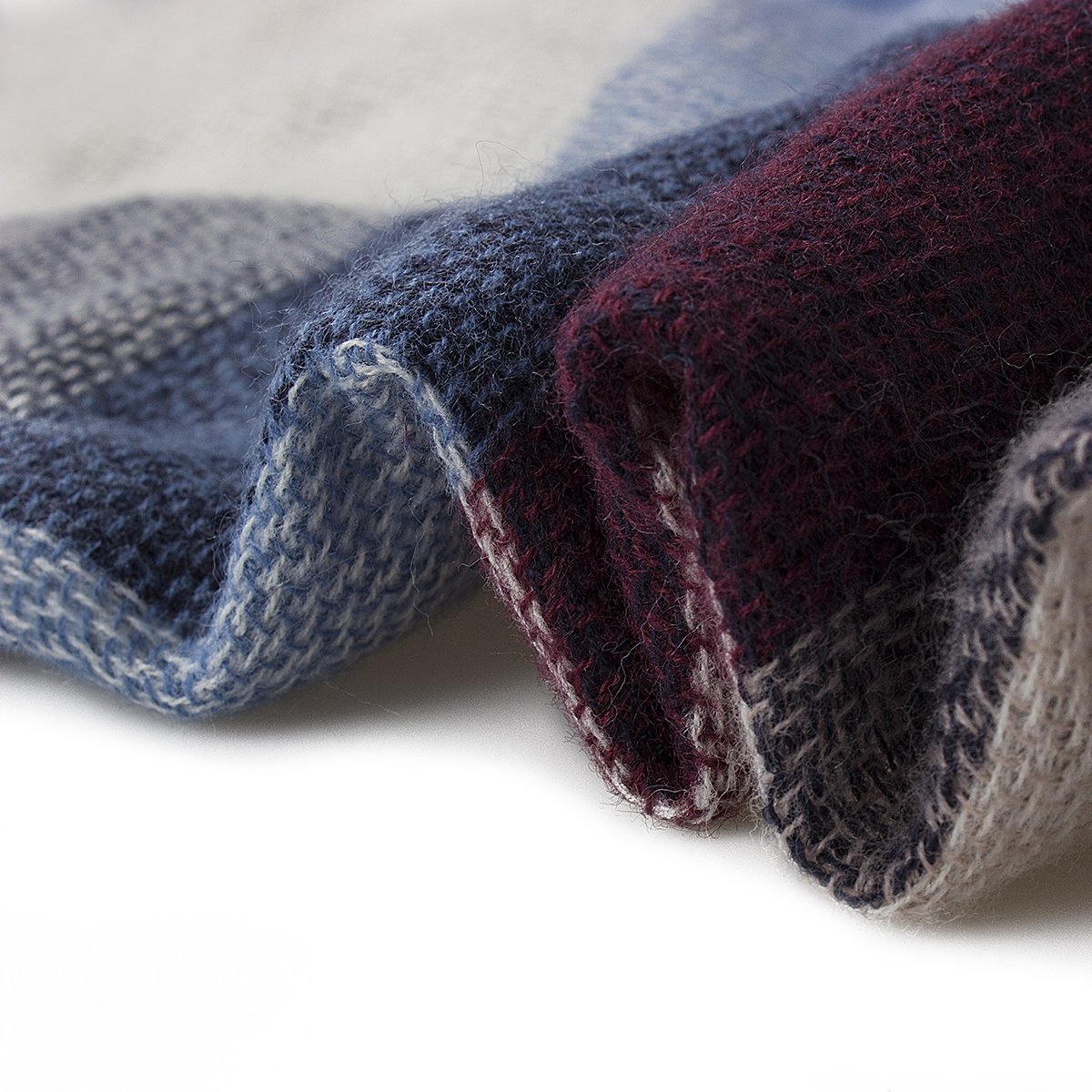 Blanket Scarf yeabiu Winter Long Plaid Scarf Acrylic Soft Long Women Shawl Wrap Scarf(Blue Beige)