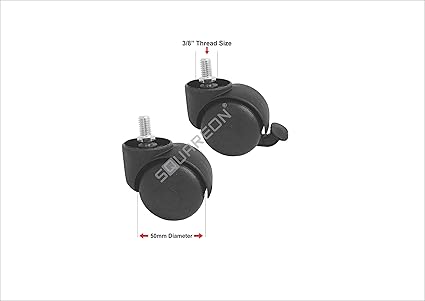 Squareon Industries Caster Wheels Set of 4 (50mm)