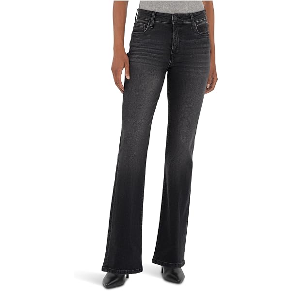 KUT Women's Ana High-Rise Flare Jeans – Stretch Denim With Fab Ab Tummy Control