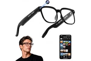 AI Smart Glasses with Camera, 4K HD Video &amp; Photo Capture, Real-Time Translation, Recording Glasses with AI Assistant, Open-Ear Audio, Object Recognition, Bluetooth, for Travel (Transparent Lens)4.2 out of 5 stars 134$67.99