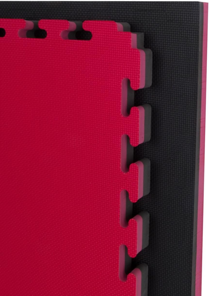 Cannons UK Unisex's 12 Gym Martial Arts Karate Judo Interlocking EVA Mats-Red/Black, 1 m x 30 mm