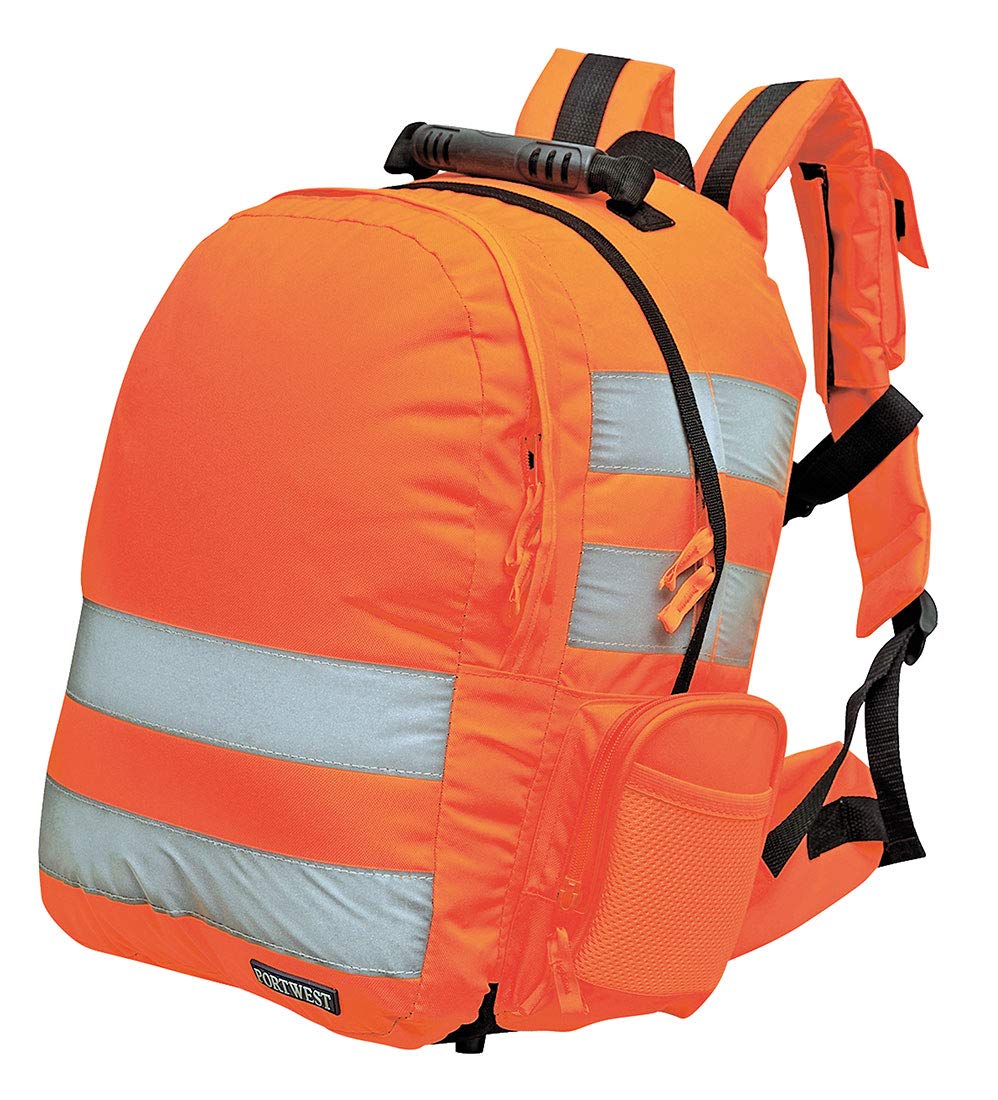 Portwest Quick Release Hi-Vis Rucksack, Size: One Size, Colour: Orange, B904ORR