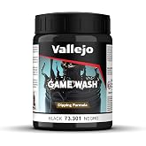 Vallejo - Game Color | Black Wash 200 ml (6.76 fl.oz.) | Acrylic Paint for Applying Shading and Highlight Effects on Miniatures and Modeling Projects