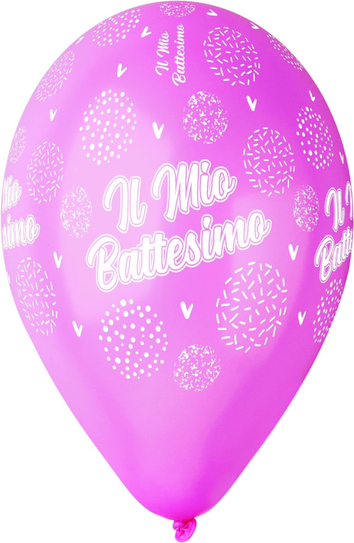Pack 25 balloons "Il Mio Battesimo" in natural latex Premium Quality G120 (Ø 33cm / 13"), pastel pink