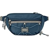 WATERFLY Lightweight Small Fanny Pack: 1.5L Mini Slim Crossbody Waist Belt Hip Bag with RFID Blocking, Anti-Theft & Water Resistant Pouch for Women Men Travel Hiking Running Walking EDC