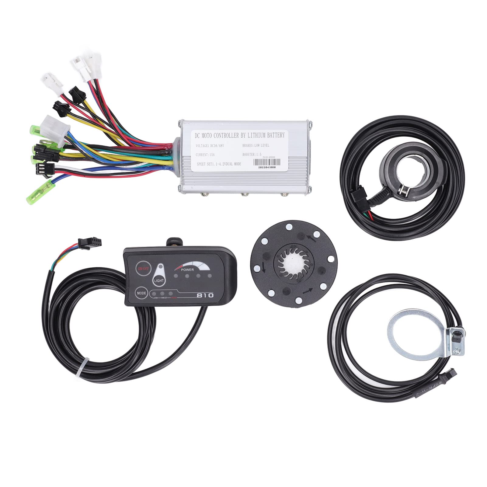Electric Bike Conversion Kit, 36V/48V 15A Motor Controller with S810 Display Panel for 250W/350W Motors, Electric Bicycle Speed Adjustment Kit for Commuters, Riders, and City Biking Enthusiasts